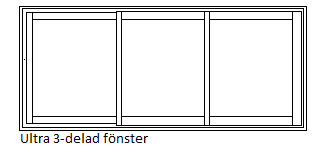 Ultra Skjutfönsterparti 3-del